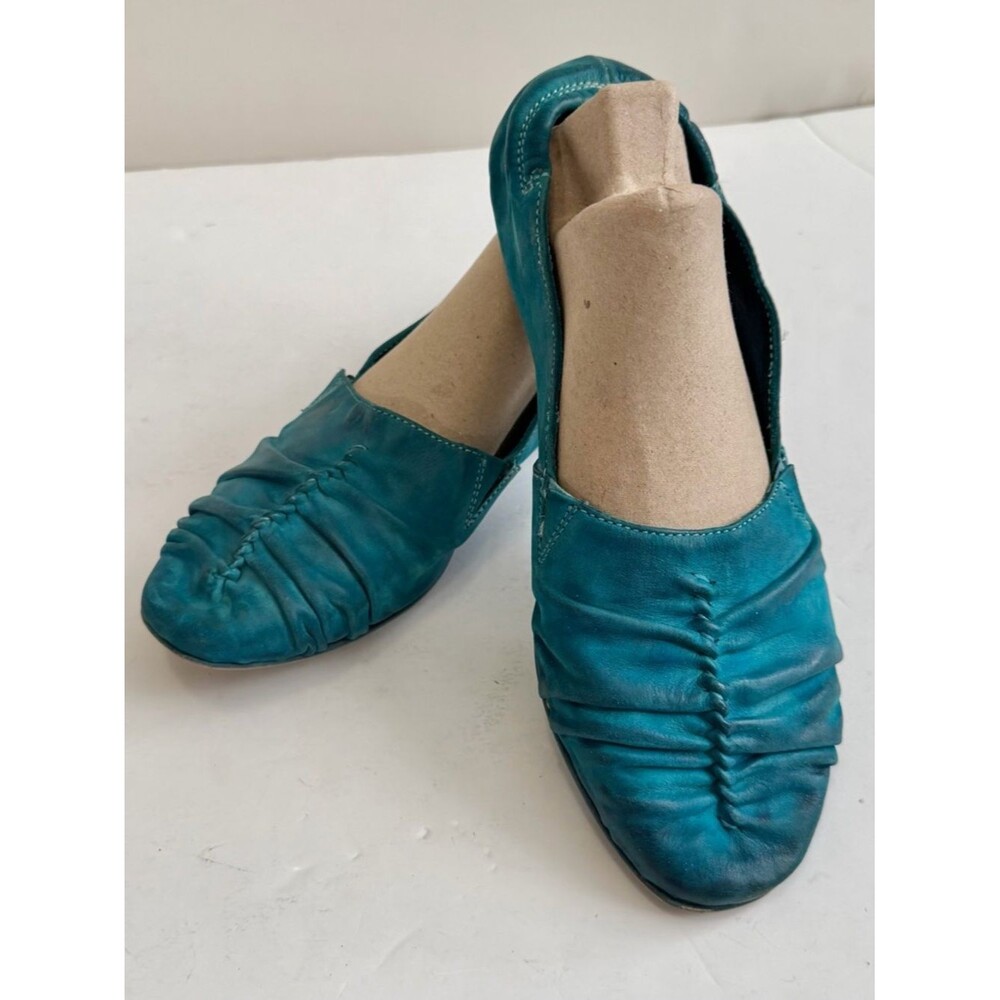 Sundance Viviane Burnished Ballet Flats Turquoise Size EU 41 US 10-10.5